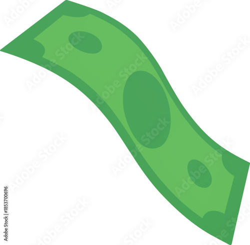 Dollar banknote falling, 3D green paper bill fly, vector cartoon money cash, American currency, bank payment game asset