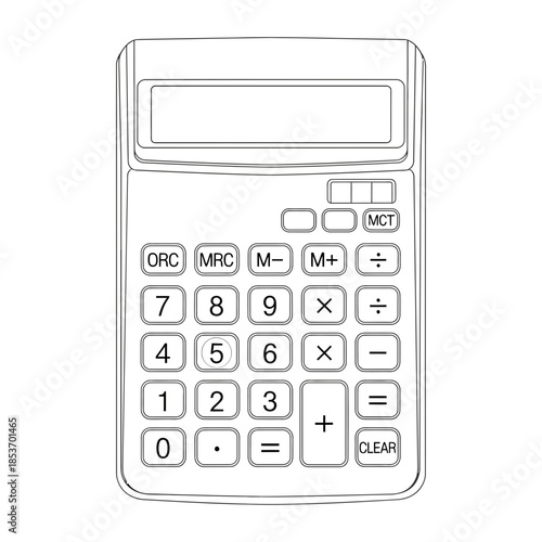Precise portable calculation device with digital display and clear numerical input buttons for complex mathematical operations, an essential office and academic tool