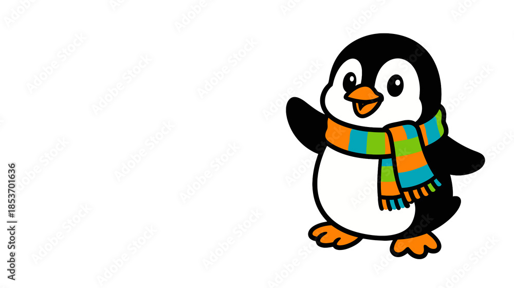 Obraz premium penguin with a scarf 