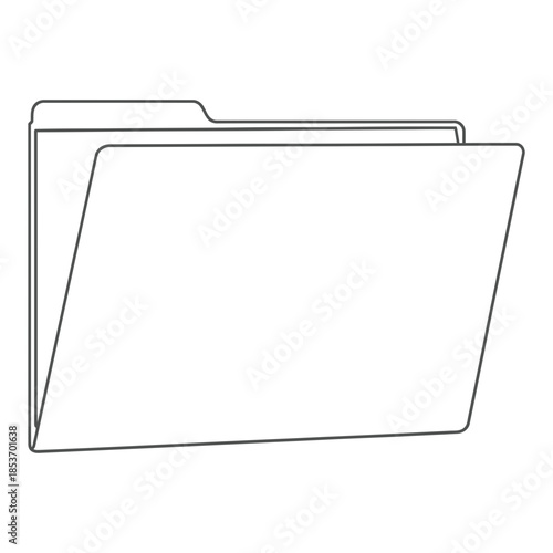 Open folder icon outline representing a document holder or archive for storing files and information, symbolizing organization and data management