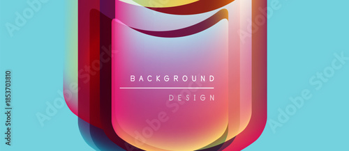 Abstract design features vibrant color gradients. Pink, yellow, turquoise blend creating modern visual impact. Text reads background design.