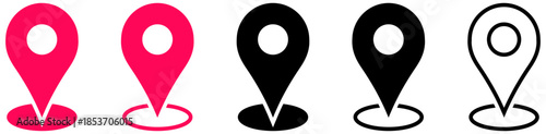 location icon, map pointer location pins icons . for maps, navigation, destination and place markers
