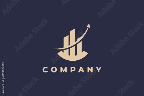 building logo with modern minimalist arrow curve