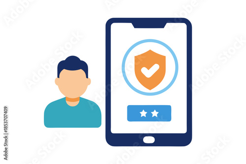 Two-Factor Authentication (2FA) Security Concept: User Profile Icon with Phone Verification for Secure Digital Login and Account Protection.