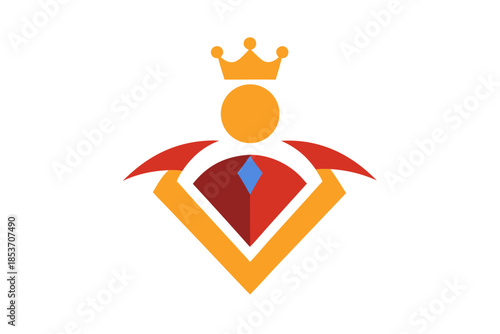 Abstract Human Icon Representing Super Admin Authority and Powerful User Management for Digital Systems and IT Solutions Vector