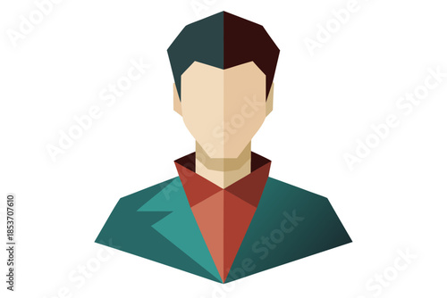 Low-Poly Geometric Admin Avatar with Clean Edges, Professional and Modern Digital Profile Concept for User Interfaces.