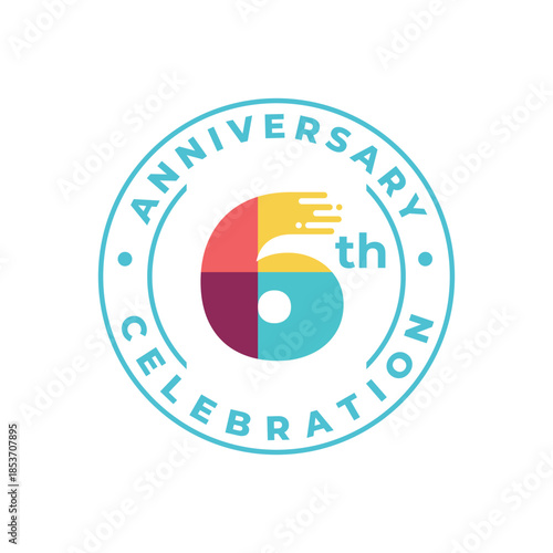 6th anniversary celebration design template