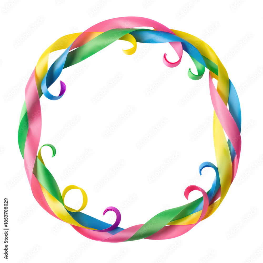 Obraz premium Colorful twisted ribbons in circular design