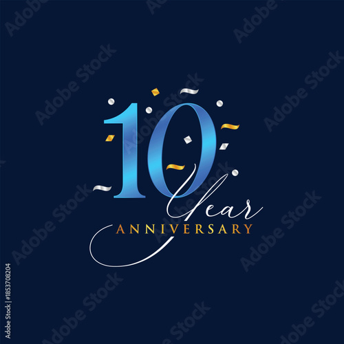 golden premium anniversary 10 year design template