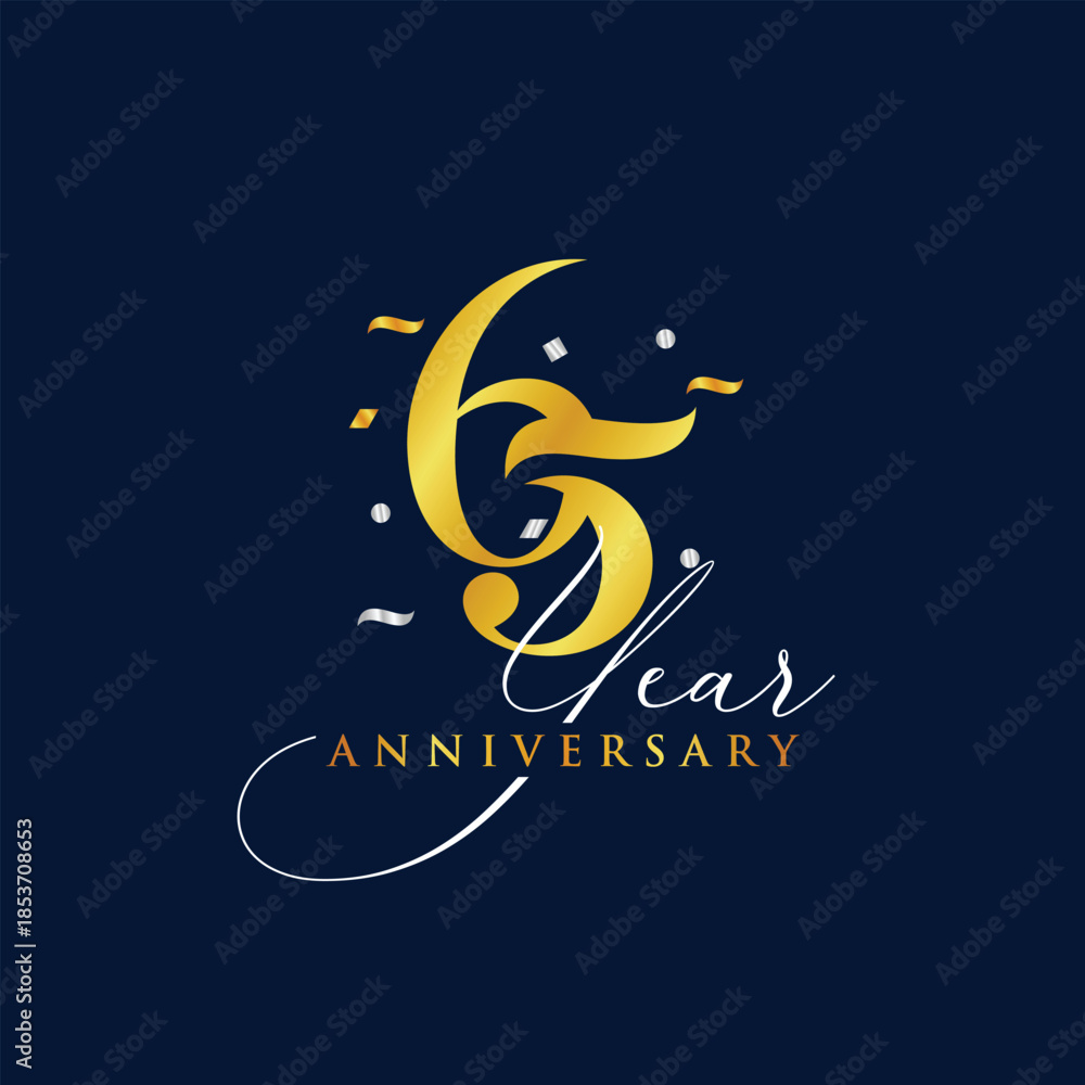 Obraz premium 65 year anniversary celebration design template