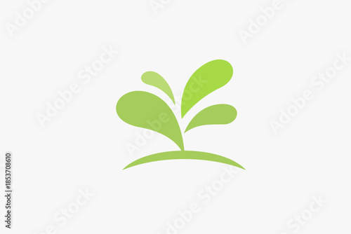 Green grass minimalist clean logo