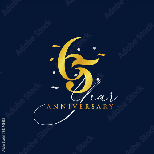 65 year anniversary celebration design template