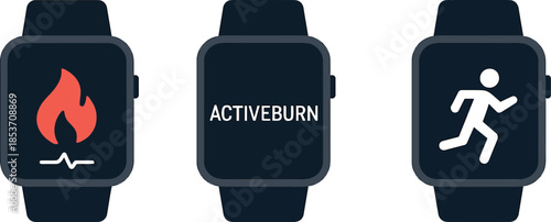 Smartwatch Fitness Icons Set
