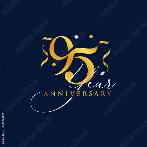 95 year anniversary celebration design template