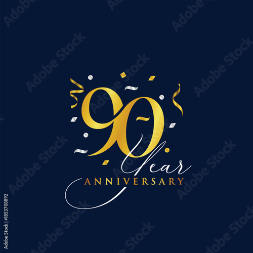 90 year anniversary celebration design template