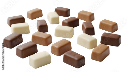 Assorted Chocolate Candies, isolated on transparent background