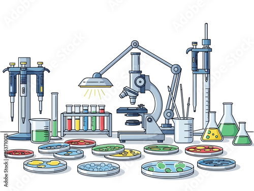 Laboratory equipment for scientific research and experiments.