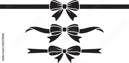 Three elegant black bows