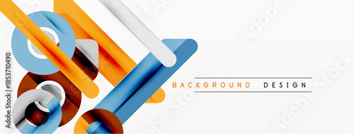 Abstract geometric shapes, vibrant colors, clean design. Modern composition with glossy reflections, suitable for backgrounds.