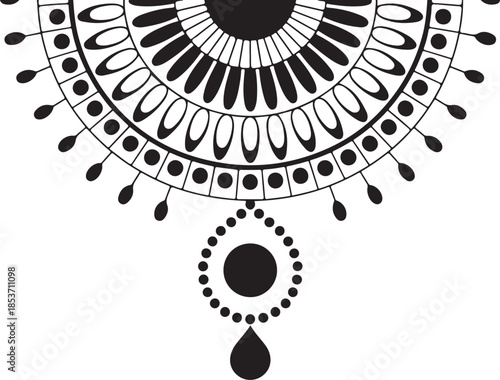 Intricate black and white mandala design