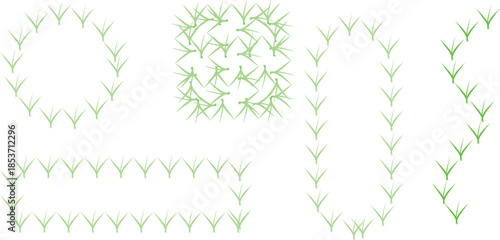 Collection of green floral borders and frames arranged 