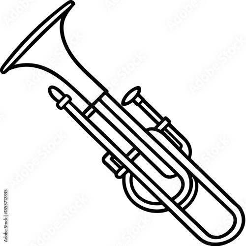 Trumpet line art vector