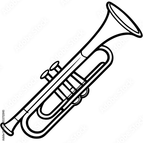 Trumpet line art vector