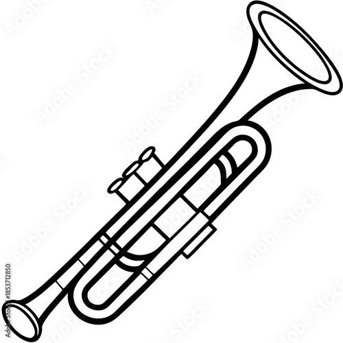 Trumpet line art vector