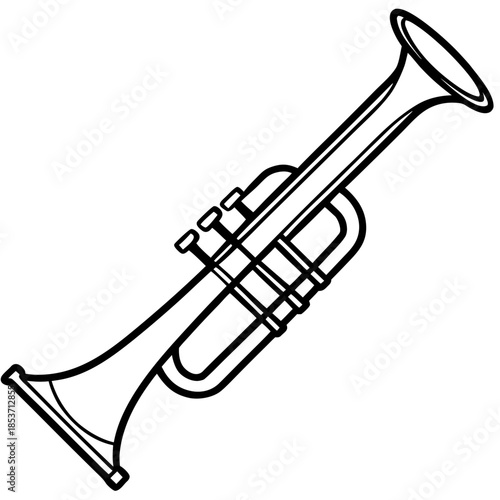 Trumpet line art vector