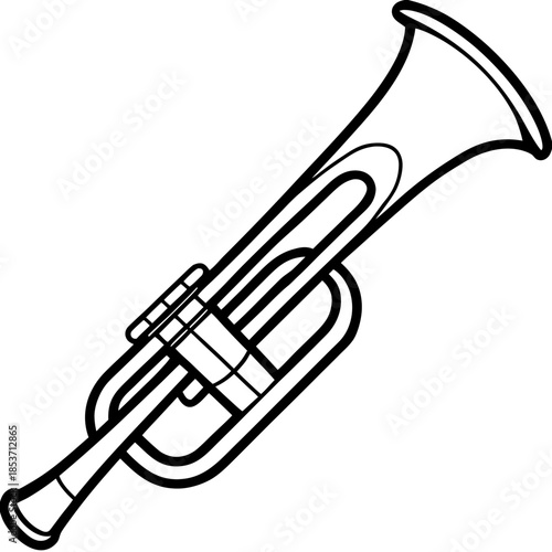 Trumpet line art vector
