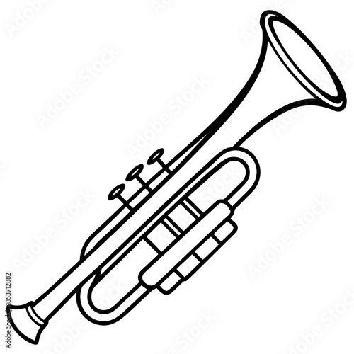 Trumpet line art vector