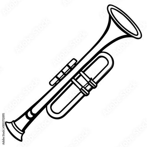 Trumpet line art vector