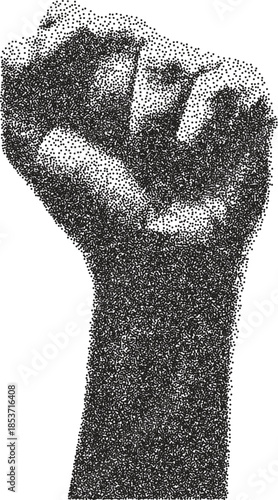 Hand retro y2k stipple design finger halftone brutalist urban vector png with clear background, gesture 2000s photocopy grunge tattoo gen z effect