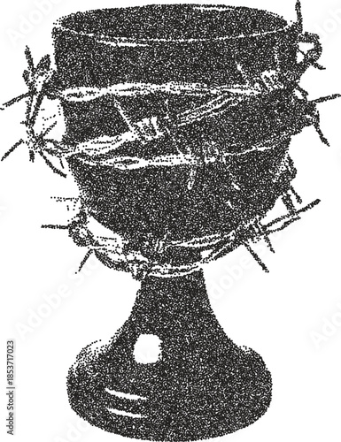 Wine retro y2k stipple design vino halftone brutalist urban vector png with clear background, grape 2000s photocopy grunge tattoo gen z effect