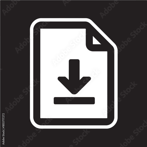 Download Document File Icon Vector Black White