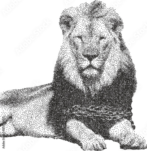 Lion y2k retro stipple art roar brutalist halftone vector png transparent, mane 2000s photocopy effect tattoo aesthetic