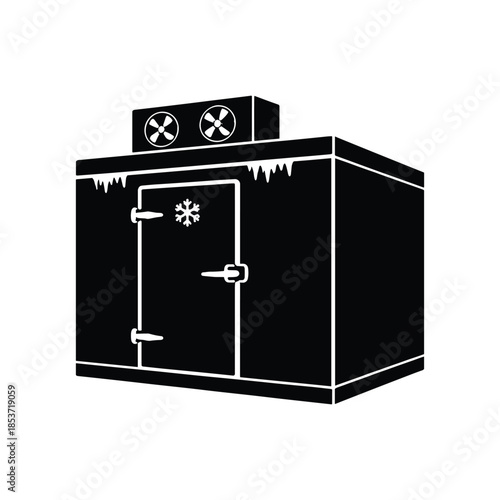 silhouette of a cold storage freezer room