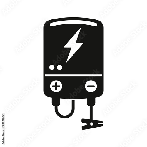 silhouette of battery charger icon