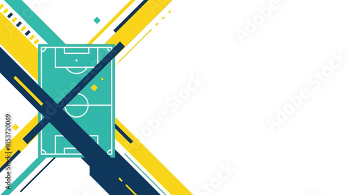 Vibrant Abstract Soccer Field Illustration for Sports Event and Competition Design