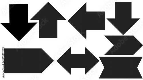 Free Download Black Directional Arrow Icons Set on White Background - GFXLoad