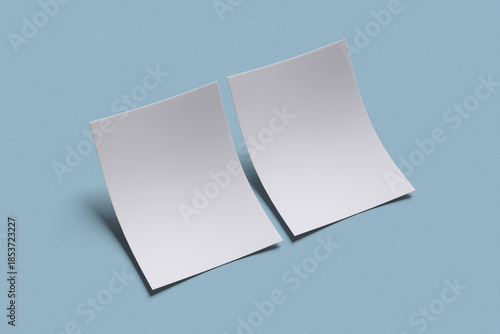 A5 flyer for mockup with blue background