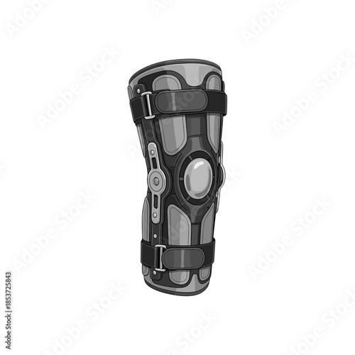 Orthopedic leg brace designed for support and stability in black  
