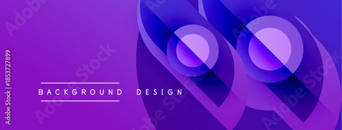 Abstract purple design features flowing shapes, gradients. Modern background ideal for banners, presentations. Minimalist style.