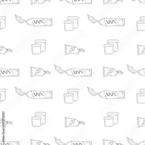 Hand drawn artist tool seamless pattern background