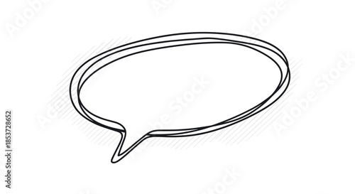 Hand-drawn outline of a large oval speech bubble with sketchy lines which is perfect for adding custom text in various graphic designs.