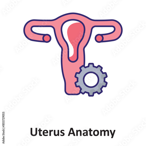 Uterus Anatomy Vector Icon which can easily modify or edit