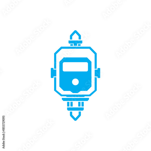 Industrial Flow Meter for Pipeline Measurement System Vector Icon