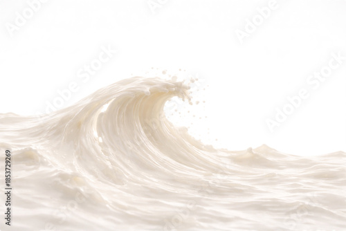 Curved Milk Surface with Crest, Front 0°, Low-Angle Look