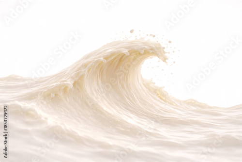 Milk Wave Wall on White, Large Top Copy Space (8K)