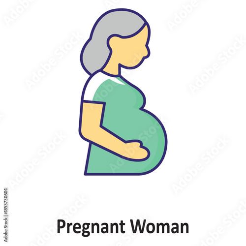 Pregnant Woman Vector Icon which can easily modify or edit
